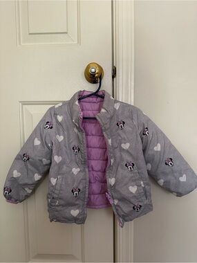 Disney Gap Minnie Mouse Reversible Puffy Jacket Size 18-24 Months ColdControl